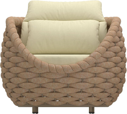 TWT 4 Pieces Patio Sofas, All-Weather Teslin Rope Balcony Furniture with Cushions & Pillows, Patio Couch Outdoor Patio Furniture Set for Indoor, Balcony, Backyard, Deck, Poolside, Light Brown