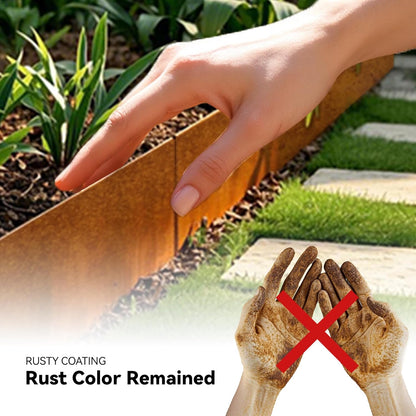 Worth Galvanized Steel Landscape Edging 8" x25' Metal Garden Edging Roll Flexible Bender Border with 8Pcs Stakes for Lawn, Flower Bed Edges, Rust-Like Color