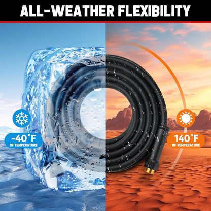 Garden Hose 50 ft x 5/8", NON-EXPANDABLE Heavy Duty Premium Flexible Water Hose, No Kink, Leakproof, Lightweight Hybrid Hose with Male to Female Fittings for Household、Backyard