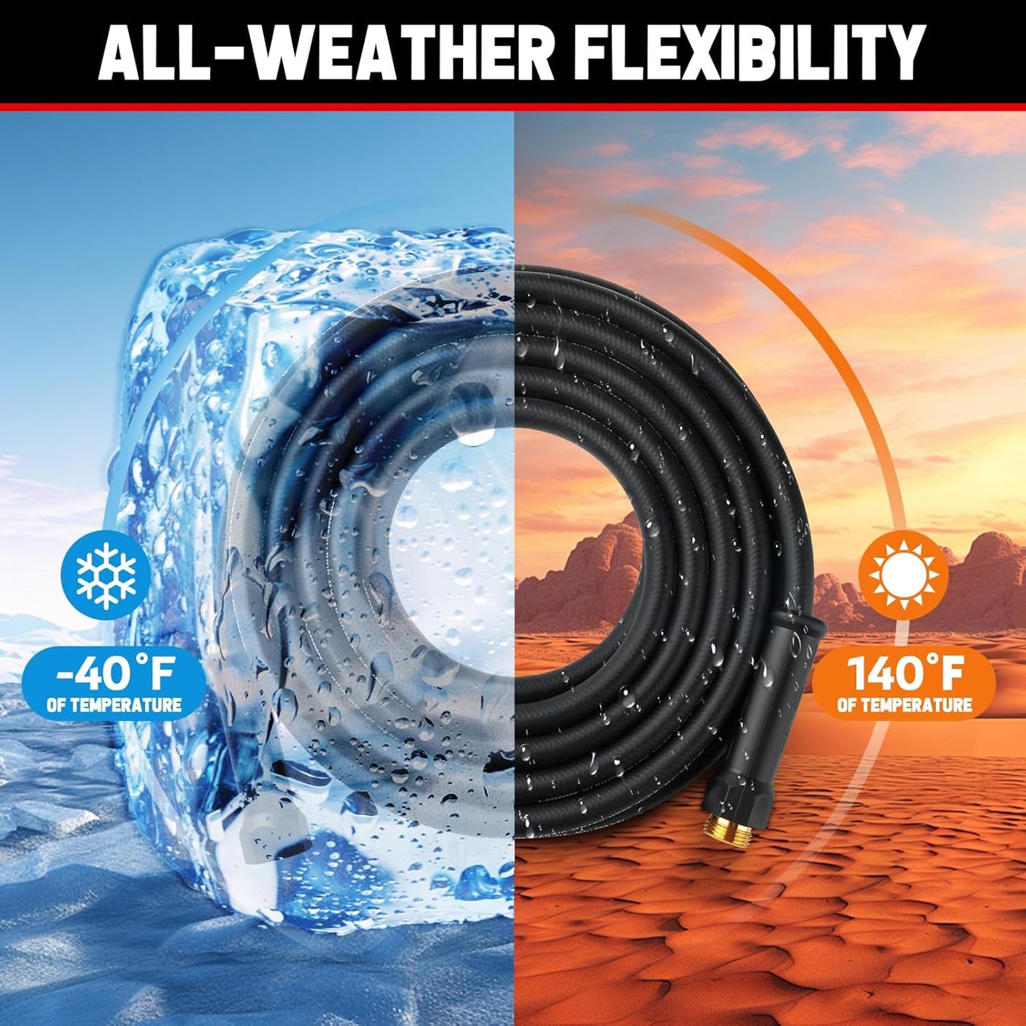 Short Garden Hose 6ft x 5/8", NON-EXPANDABLE Heavy Duty Premium Flexible Water Hose, No Kink, Leakproof, Lightweight Hybrid Hose with Male to Female Fittings for Household、Backyard