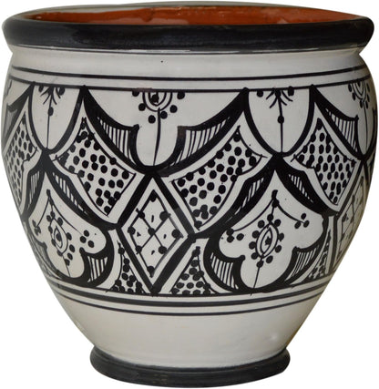 Treasures Of Morocco Flower Pot Moroccan Spanish Garden Drain Hole Ceramic Planter Handmade