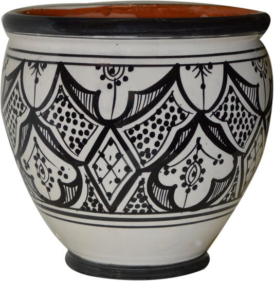 Treasures Of Morocco Flower Pot Moroccan Spanish Garden Drain Hole Ceramic Planter Handmade