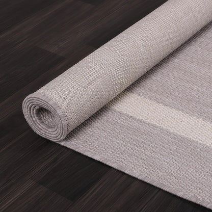 Bordered Outdoor Rug 5x7 Washable Outside Carpet for Indoor Patio Porch Waterproof Easy Cleaning Non Shedding Area Rugs Gray 5 x 7