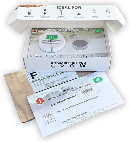 MySoil Test Kit Starter Pack, Unlock Your Lawn & Garden Potential, Complete & Accurate Nutrient and pH Analysis with Recommendations Tailored to Your Soil and Plant Needs | 1 Test Kit + 1 Soil Probe