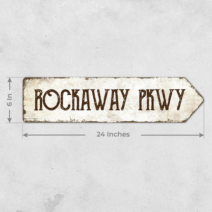 Rustic Custom Sign, Personalized Right Directional Metal Composite Street Sign for Indoor and Outdoor Use 6x24 Inches, ACM Made in the USA