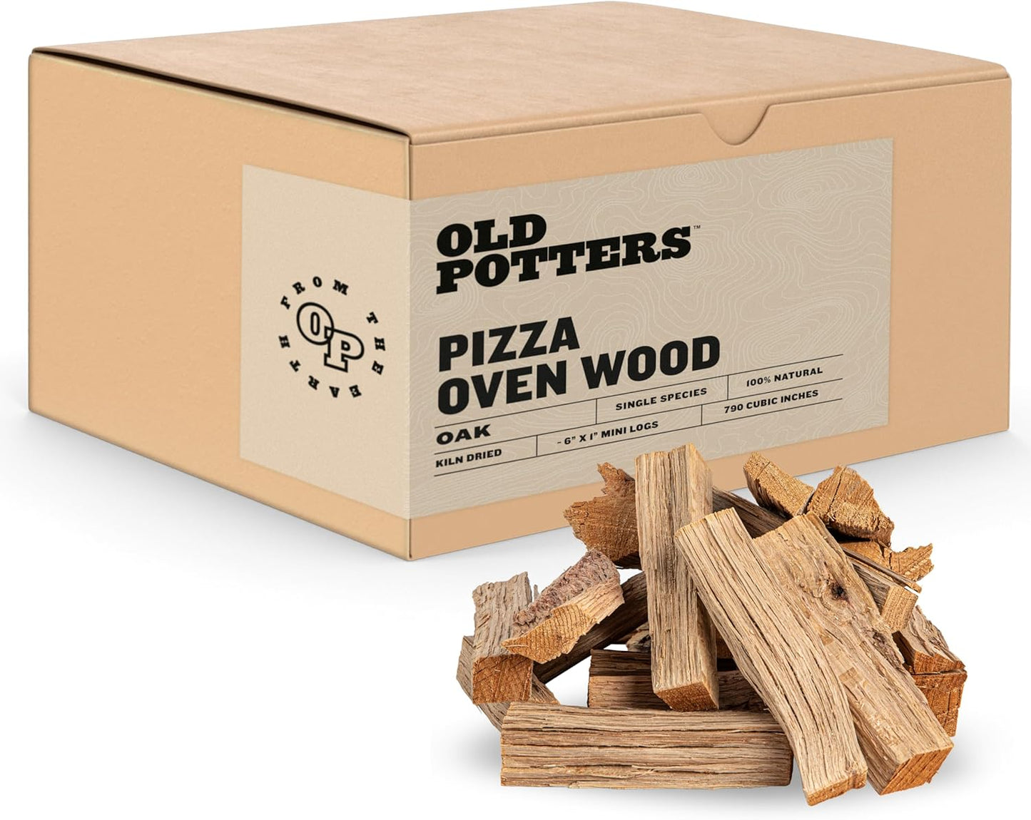 Kiln Dried Pizza Oven Cooking Logs, Approx 12 lbs, Wood Logs for Pizza Ovens, Grills and Smokers, Solo Stove Mesa XL, Oak~ 6 Inch Mini Log, Product of USA (790 Cubic Inches)