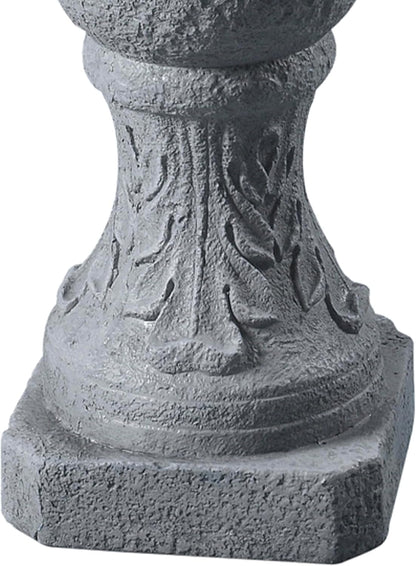 Teamson Home 52.56 in. Outdoor Two-Tier Water Fountain with Realistic ICY Stone Texture for Outdoor Living Spaces Creating a Calming Oasis for Gardens, Landscaping, Patios, Balconies, Lawns, Gray