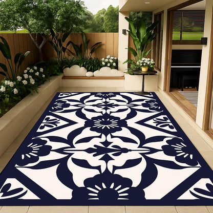 WILDROOTS 5x8 Feet Klein Plastic Outdoor Rug, Stain Resistant Waterproof Reversible Outdoor Patio Rug, Fade Resistant Camping Rug