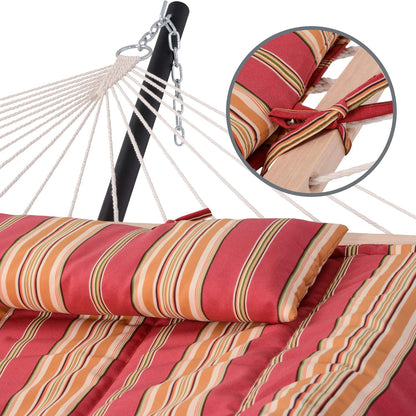 SUNCREAT Hammocks Portable Hammock with Stand, Hammock with Stand 2 Person Heavy Duty for Bedroom, Backyard, Patio, Balcony, Red Stripe