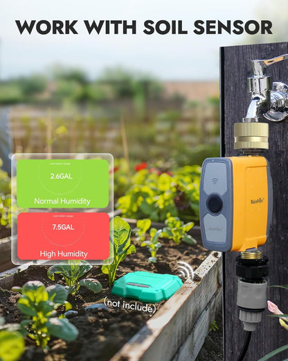 RAINPOINT WiFi Water Timer, Smart Sprinkler System Valve With APP & Voice Control, Weather-Based Automatic Rain Delay, Brass Inlet & Outlet (No WiFi Hub)