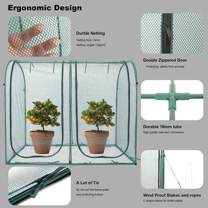 Poray Large Tunnel 8.2'x4' Plant Netting Cover, 6FT Tall Crop Cage Tomato Netting,Pest Guard Cover for Vegetables &Fruits,Durable Gardening Net for Plant and Animal