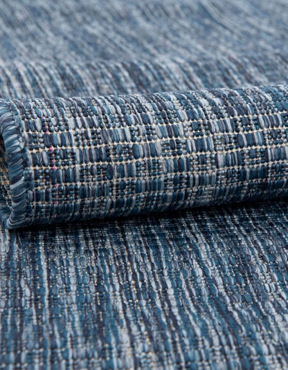 Unique Loom Outdoor Solid Collection Area Rug (10' Round Blue/Navy Blue)