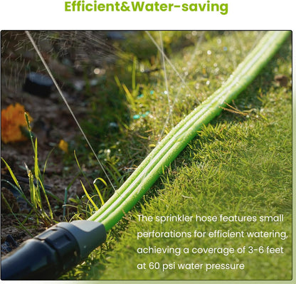 Sprinkler Soaker Hose 50FT 2Pack, Watering Hose with Holes, High-Efficiency Sprinklers System for Garden and Lawn with Staples