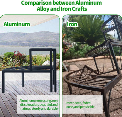 Aluminum 2-Tier Plant Stand Lightweight, Sturdy, and Rust-Free Corner Shelf Ladder Rack Perfect for Indoor and Outdoor Greenery Display
