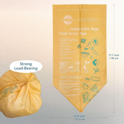Compost Bags, Trash Bags 3 Gallon, Extra Thick, US BPI ASTM D6400 Certified Compostable Food Scrap Kitchen Waste Bags, 100 Count