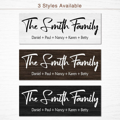 Personalized Family Name Wood Sign - Custom Last Name Plaque, New Family Established Sign, Wedding & Housewarming Gift, Rustic Home Wall Decor Plaque 16"x6"