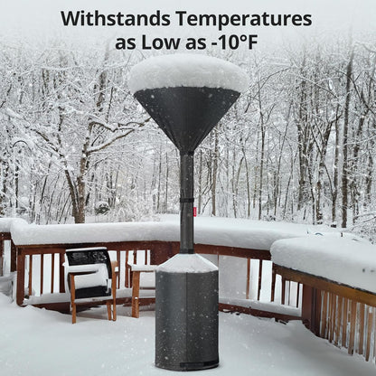 QH.HOME Winter Patio Heater Covers, [2025 Upgraded Tear-Resistant Fabric] Waterproof with Robust Zipper ,Height fit 87"-92",Dustproof/Wind/Sunlight/Snow-Resistant, Black