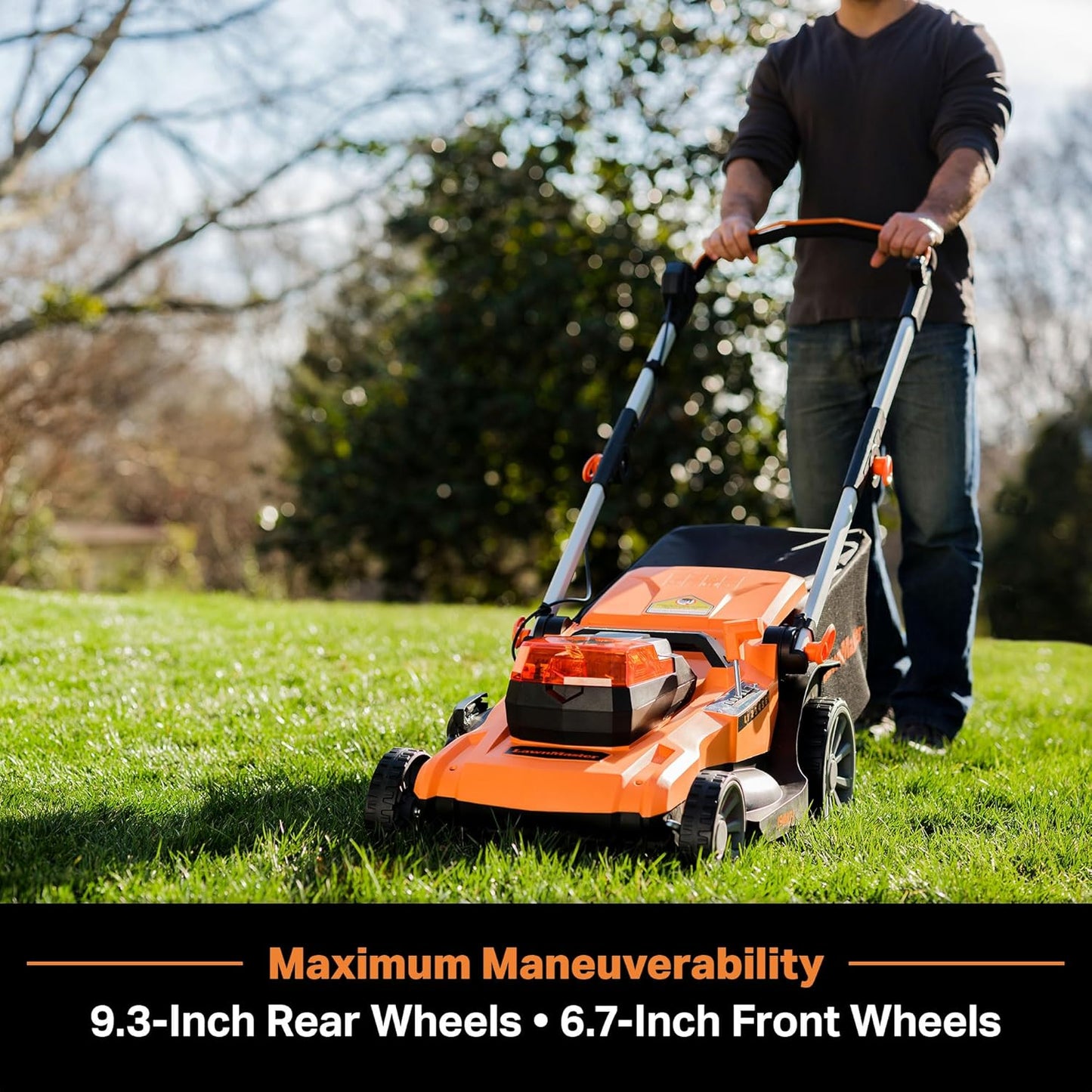 LawnMaster CLMF4819A 48V MAX* 19-inch Brushless Cordless Mower with 2X24V MAX* 4.0Ah Battery and a Dual Charger