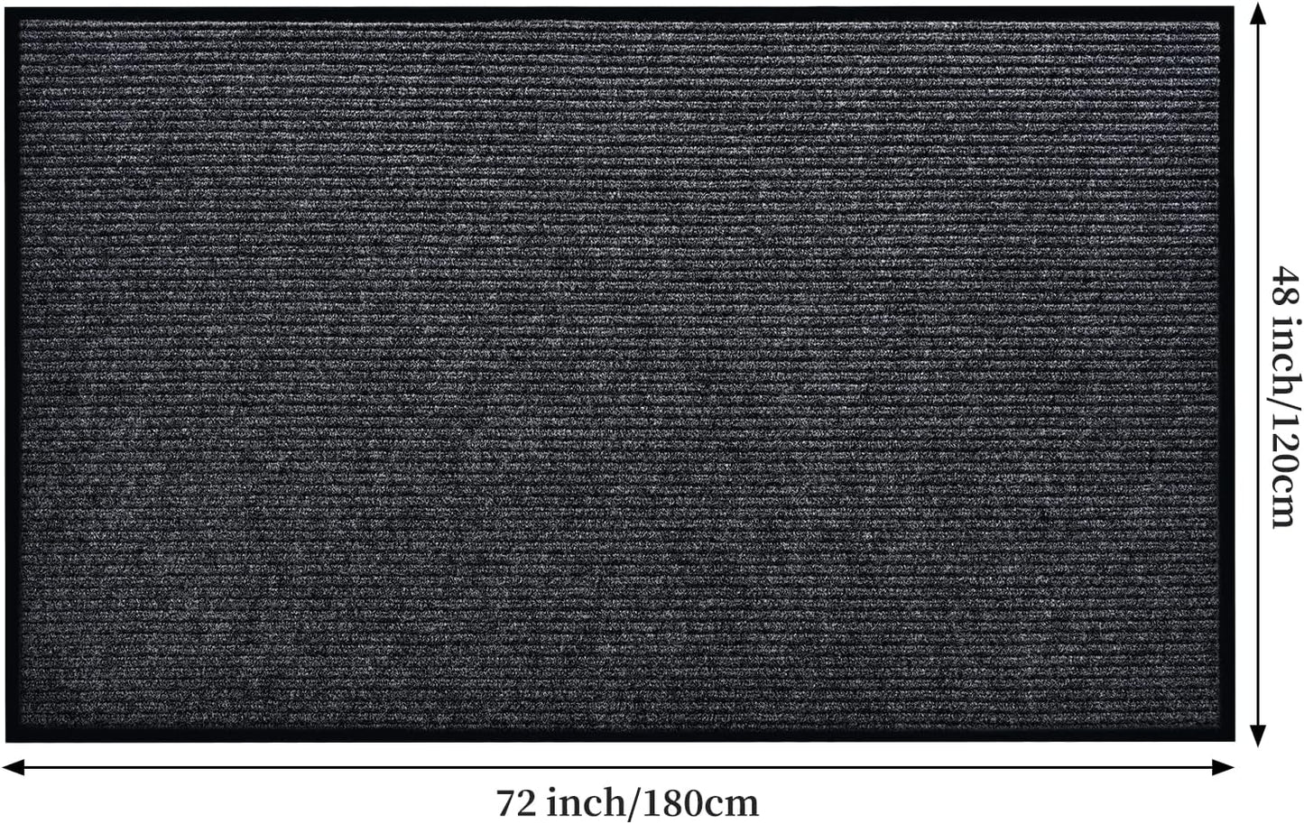 Profile Rubber Door Mat, 72x48inch, Heavy Duty, Entrance Doormat, Indoor and Outdoor, Waterproof, Easy Clean Shoe Scraper, Home Rug Welcome Mats for Entryway, Patio, Porch(Grey)