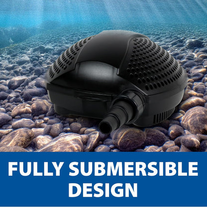 The Pond Guy SolidFlo G2 Submersible Pump for Small Ponds, Water Gardens & Waterfalls, Quiet, Durable, and Efficient Flow, Easy DIY Setup, 2000 GPH