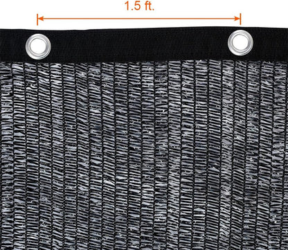 Agfabric 12 X 20ft 50% Sunblock Shade Cloth with Grommets for Garden Patio, Black