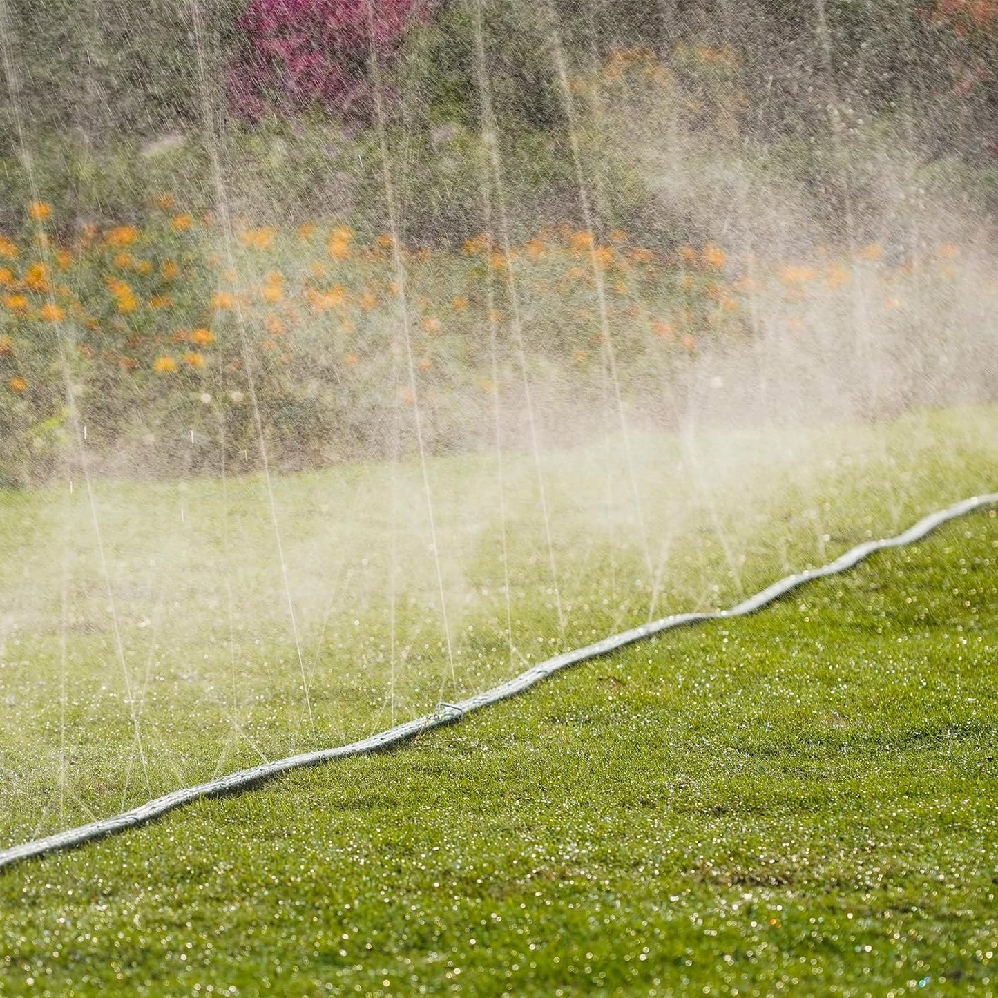 Sprinkler Soaker Hose 50ft 2Pack for Garden Lawn, Watering Pipe with Holes, High-Efficiency Water-Saving Garden Irrigation System, Drip Hose Sprinkler