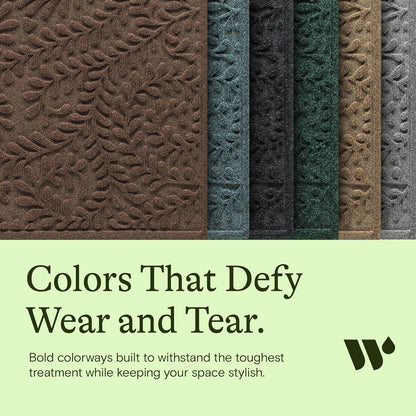 Bungalow Flooring Waterhog Stair Treads (Set of 4) – 8 1/2 x 30 Inches, Durable,Water-Trapping, Indoor/Outdoor Floor Covering, Boxwood Collection – Made in USA, Dark Brown