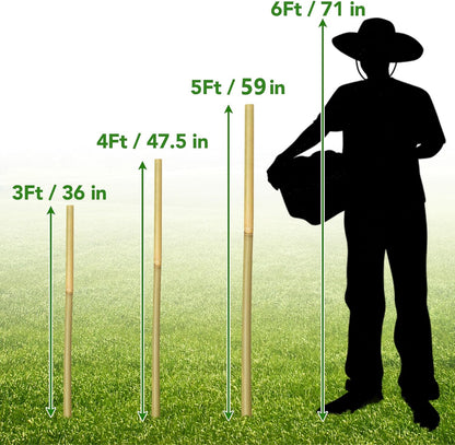 50 Pcs Bamboo Stakes for Plant 6 Feet (70.8 inch), Garden Bamboo Plant Stakes for Plants Support, Climbing Plants, Tomatoes, Sunflowers, Beans, Potted Plants, Trees