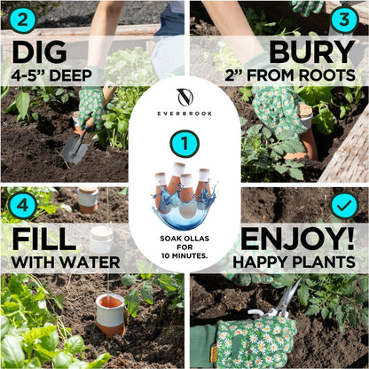 Plant Self Watering Globes - Terracotta Watering Spikes - Slow Release Olla Pots - Holds 14 oz - Drip Irrigiation Olla System