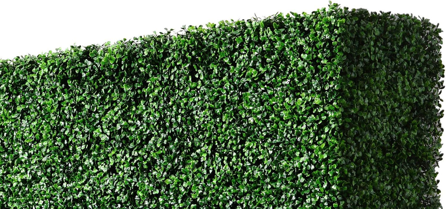 AGPL Artificial Hedge Wall (38" Width* 12" Deep* 48" Height) with Dark Gray Stainless Steel Planter Box (48.0)