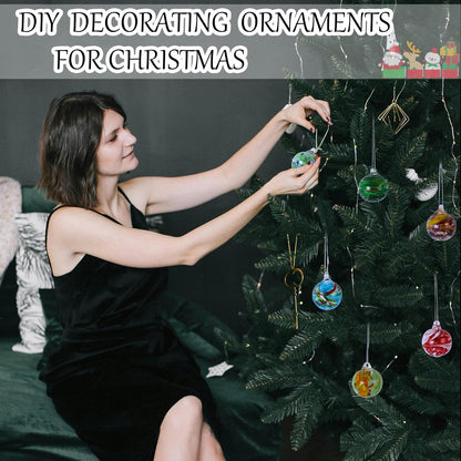 Christmas & Halloween Glass Ball Ornaments (Set of 12), 2.4" Crystal Hand Blown Decor, 2025 Holiday Hanging Baubles Witch Balls for Xmas Tree, Wreath, Garland, Home Decor