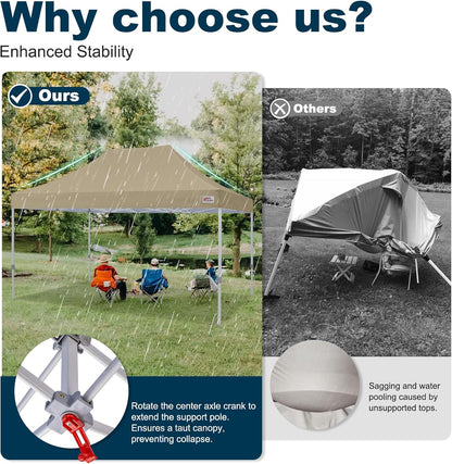 MASTERCANOPY Pop Up Canopy Tent Commercial Grade 10x15 Instant Shelter (Beige)