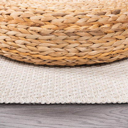 CAMILSON Indoor and Outdoor Runner Rug Off-White Solid Woven Design Easy-Cleaning Non Shedding Farmhouse Living Room Bedroom Garden Patio and Kitchen Washable Outside Carpet Alfombras (2x7)