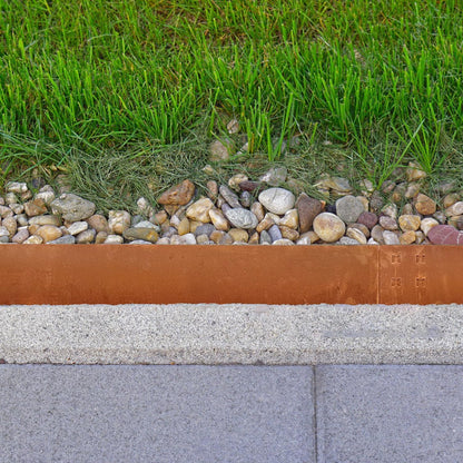 Corten Steel Edging Steel Landscape Edging Metal Garden Edging 8 Inch Metal Landscape Edging Landscaping Rusted 40 Inch Strips Patina 6 pcs Edge for Yard Lawn Outdoor by GZGNEEVL