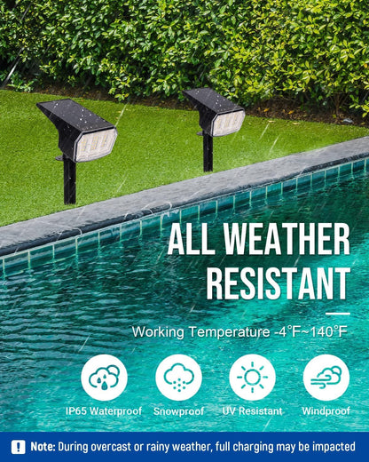 Solar Spot Lights Outdoor Waterproof 1 Pack IP65, 63 LED 3 Lighting Modes Spotlights for Outside Yard Garden House Garage Landscape Lights-Warm White
