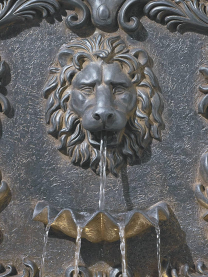 Royal Lion Acanthus 50" High Large Italian Indoor Outdoor Decor Faux Stone Floor Fountain with Light LED Statue Waterfall Water Feature for Outside Garden Patio Yard Backyard - John Timberland