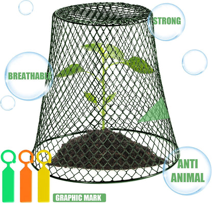 20 Pcs 9×9inch Chicken Wire Plant Covers Wire Garden Cloches Chicken Wire Cloche Plant Protector Metal Heavy Duty Garden Plant Cloche for Keeping Bunnies Chicken Squirrels Birds Other Out