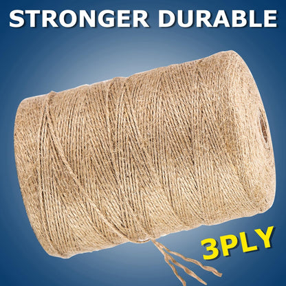 Vanhench 400Feet Natural Jute Twine String, Bulk Hemp Jute Rope Cord Twine for Crafts Gardening, Gift Wrapping, Arts & Crafts, Wedding Décor, Packing Material Burlap Ribbon, Christmas