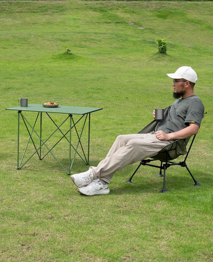 iClimb Ultralight Compact Camping Folding Table with Carry Bag (Reinforced Green - XL)