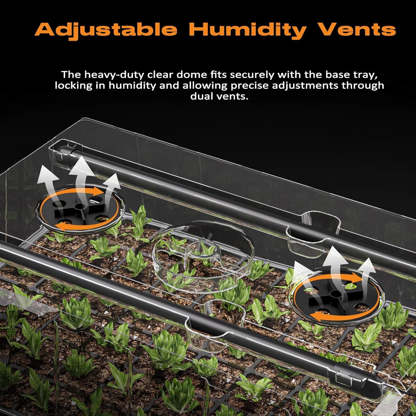 120-Cell Self-Watering Seed Starter Tray with Grow Light, Seed Starter Kit with 4.07” Humidity Dome, Indoor Seedling Starter Tray, Seed Starting Trays for Plant Germination, Seeds Growing
