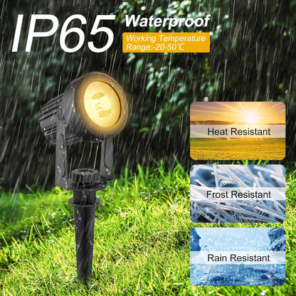 T-SUNUS Halloween Solar Spot Lights 6-in-1 Outdoor Warm White 3000K Landscape Spotlight IP65 Waterproof Separated Panel Spotlights with 9.8ft Cable Auto On/Off for Christmas Tree Lawn Driveway Pathway