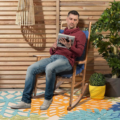 Indoor Outdoor Rocking Chair Cushions Pack of 1, Patio Chair Cushion High Back Chair Seat Cushions for Garden Patio Furniture, Black