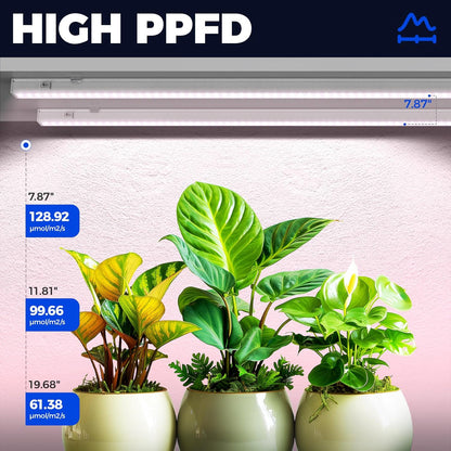Barrina T5 Grow Lights, Full Spectrum, 4ft 160W (8 x 20W, 1000W Equivalent), LED Grow Light Bulbs, Plant Lights for Indoor Plants, Greenhouse, Plug and Play, Pinkish White, 8-Pack
