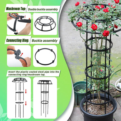 Garden Trellis for Climbing Plants Outdoor,41.3 Inch Mushroom Top Trellis for Climbing Plants, Rustproof Metal Plant Flower Trellises for Vine Rose Flower Tomato Support Outdoor Indoor,1 Pack