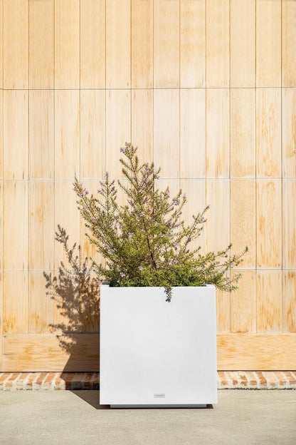Veradek Block Series Cube Plastic Planter - Large Square Planter for Indoor or Outdoor Patio/Garden | Durable All-Weather Use with Drainage Holes | Modern Décor for Tall Plants, Trees, Flowers
