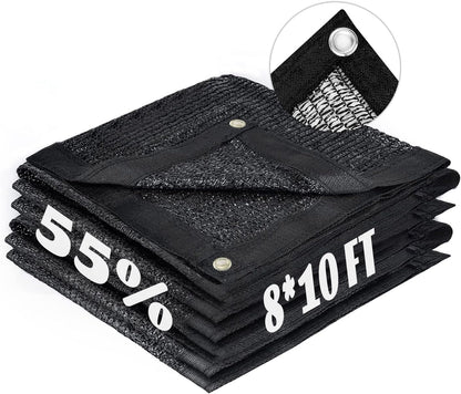LOVE STORY 8x10FT 55% Black Shade Cloth Sun Shade Net with Grommets Sunblock Net Mesh Tarp for Garden,Plants Cover,Greenhouse and Patio