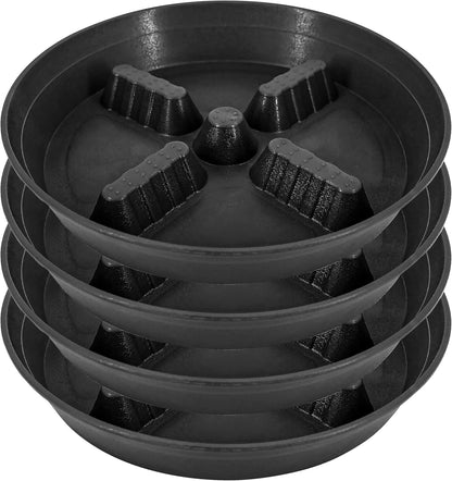 4 Pack Plant Saucer 10 inch, 8 12 14 17 inch, Plant Stand Plastic Plant Saucers for Indoors Outdoor, Heavy Duty Flower Plant Risers for Inside Pots, Pot Saucers for Plants, Grow Bags Saucers