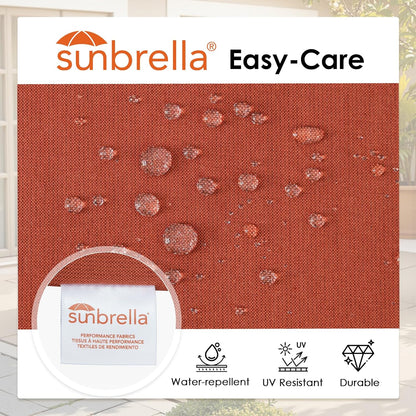 Outdoor Sunbrella Square Corner Seat Cushion, 19"x19"x3", Set of 4, Non Slip Seat Cushion Pads with Removable Cover for Patio Furniture, Garden Yard Lawn, Spectrum Grenadine