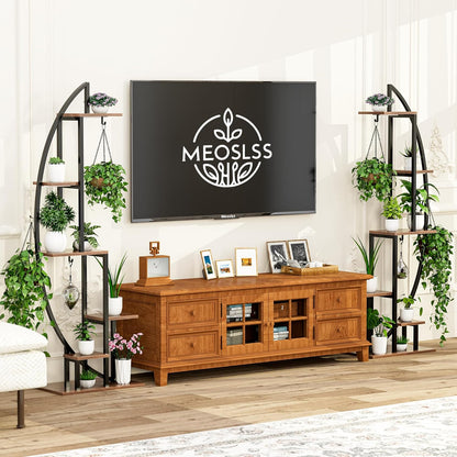Plant Stand Indoor With Grow Lights, Plant Stand Indoor Tall, Metal Plant Stands Indoor Clearance, Tree Shaped Plant Rack Indoor (BlackMoon)