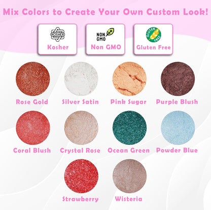 Ultra Silk & Pharaoh's Gold Luster Dust for Baking (2 Pack) – Edible Glitter for Cake Decorating, Fondant, Cupcakes, Drinks & Desserts – Kosher, Vegan, Food-Safe Metallic Dust - 2 grams, Highly Concentrated